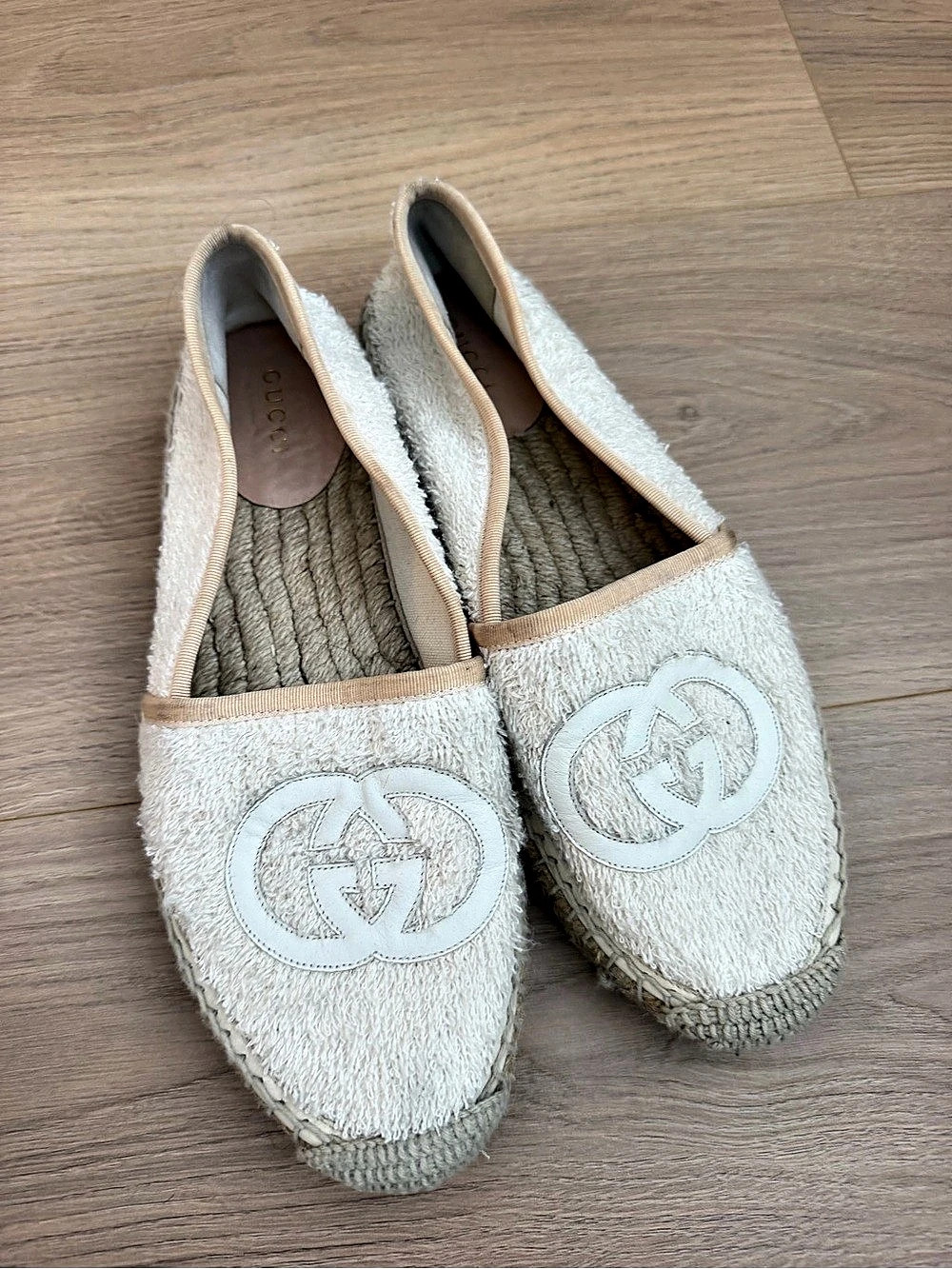 Gucci GG Logo Cream Espadrilles US 5